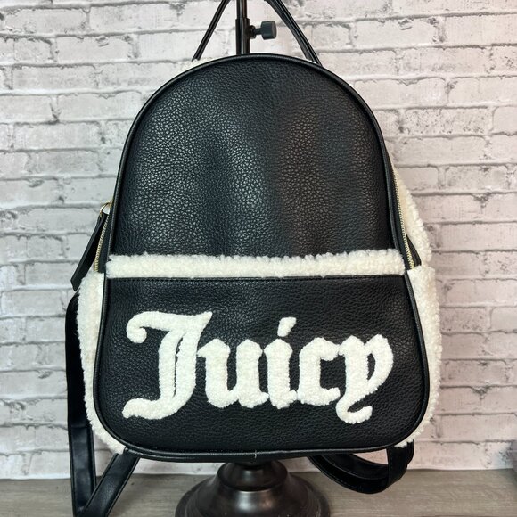 Juicy Couture Handbags - Juicy Couture Flashback Small Backpack in black faux leather